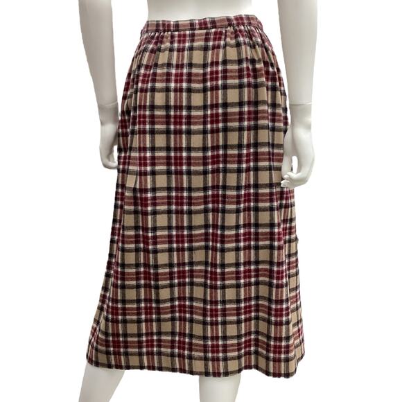 Pendleton VTG Skirt Women’s Size 8 Wool Maxi in Tan Plaid - Picture 3 of 5